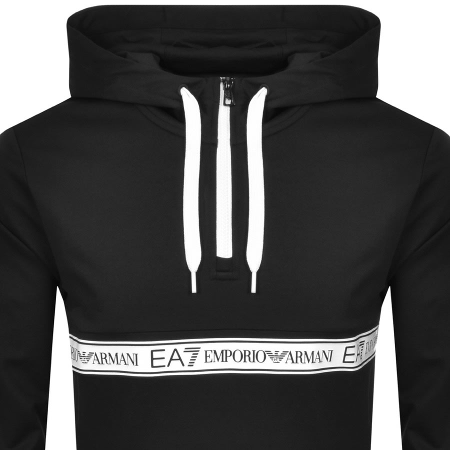 EA7 Emporio Armani Half Zip Hoodie Black | Mainline Menswear Sweden